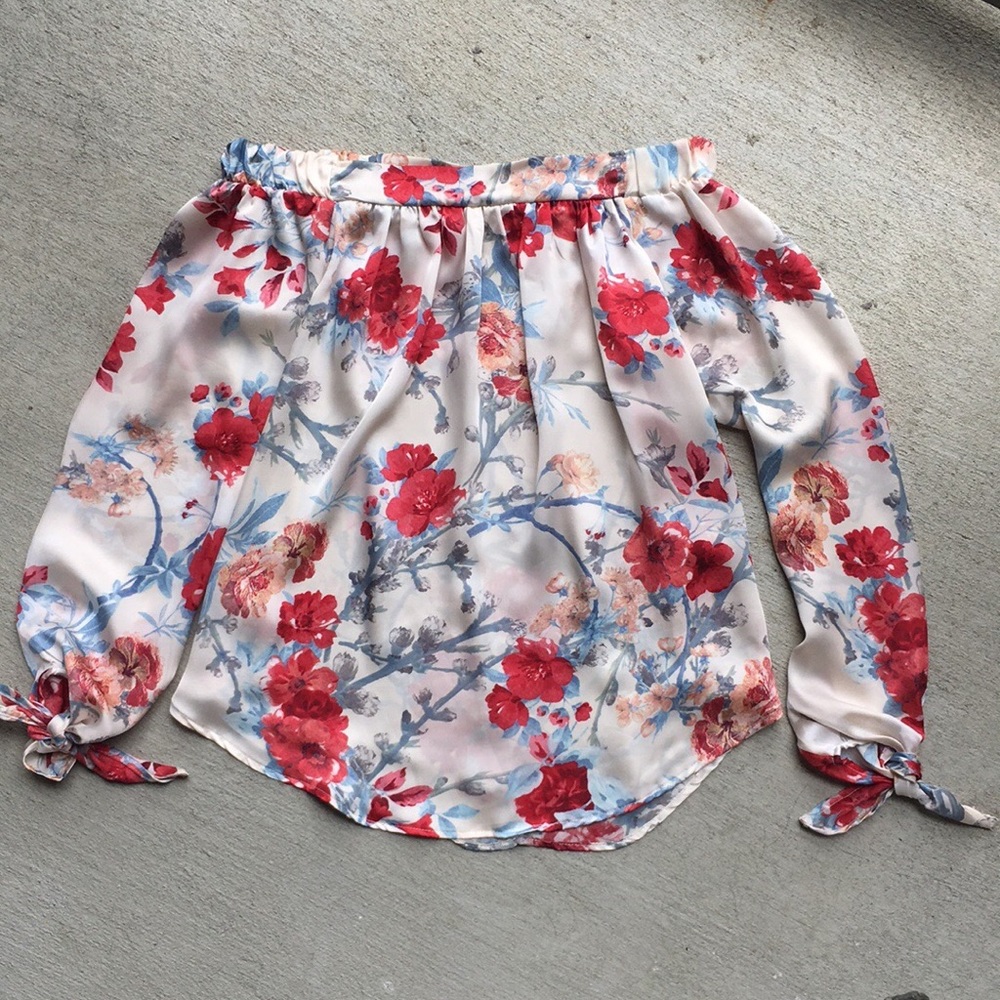 Floral off the shoulder shirt
